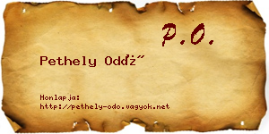 Pethely Odó névjegykártya